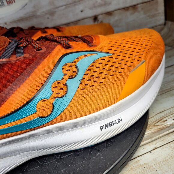 Saucony Ride 16 Men's Size 14 Marigold Lava Orange Athletic Running Shoes - Picture 3 of 13